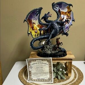 Bradford Exchange Dragon “Battle of Valor” art Deco statue